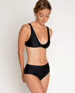 Brasilia High Waist Bikini Bottom - Black