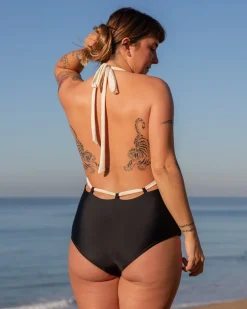 Camryn Reversible One Piece - Black / Walnut