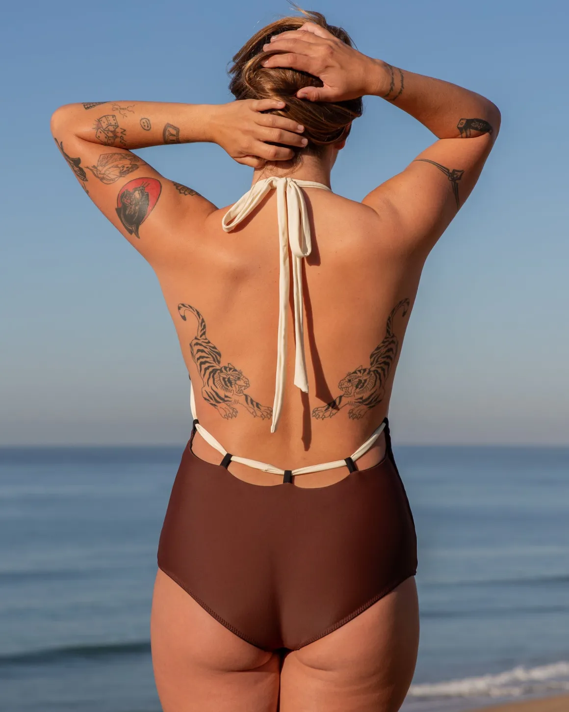 Camryn Reversible One Piece - Black / Walnut