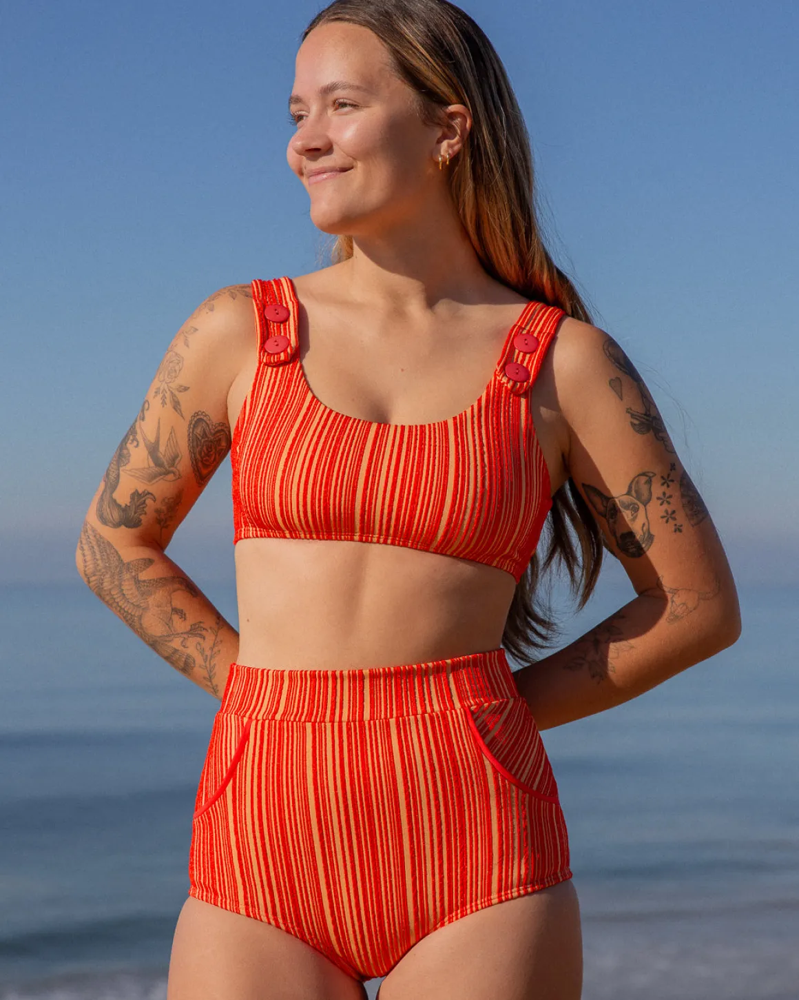 Georgia Bikini Top - Cherry Rib