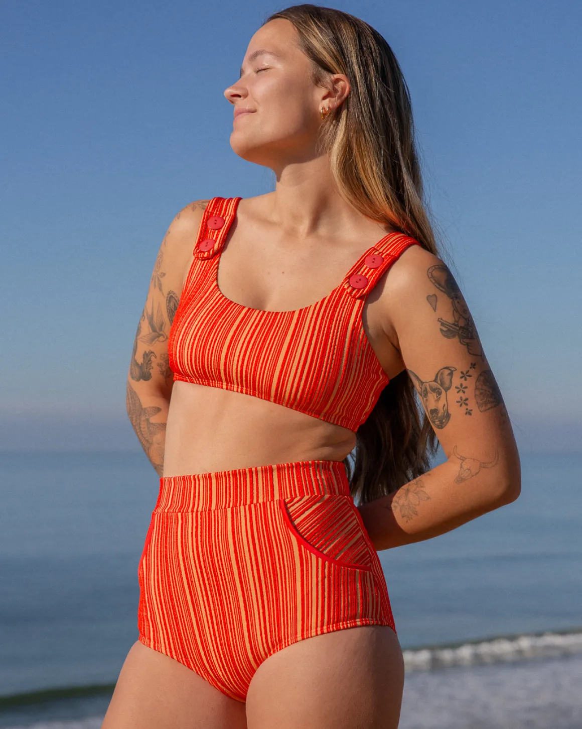 Georgia Bikini Top - Cherry Rib