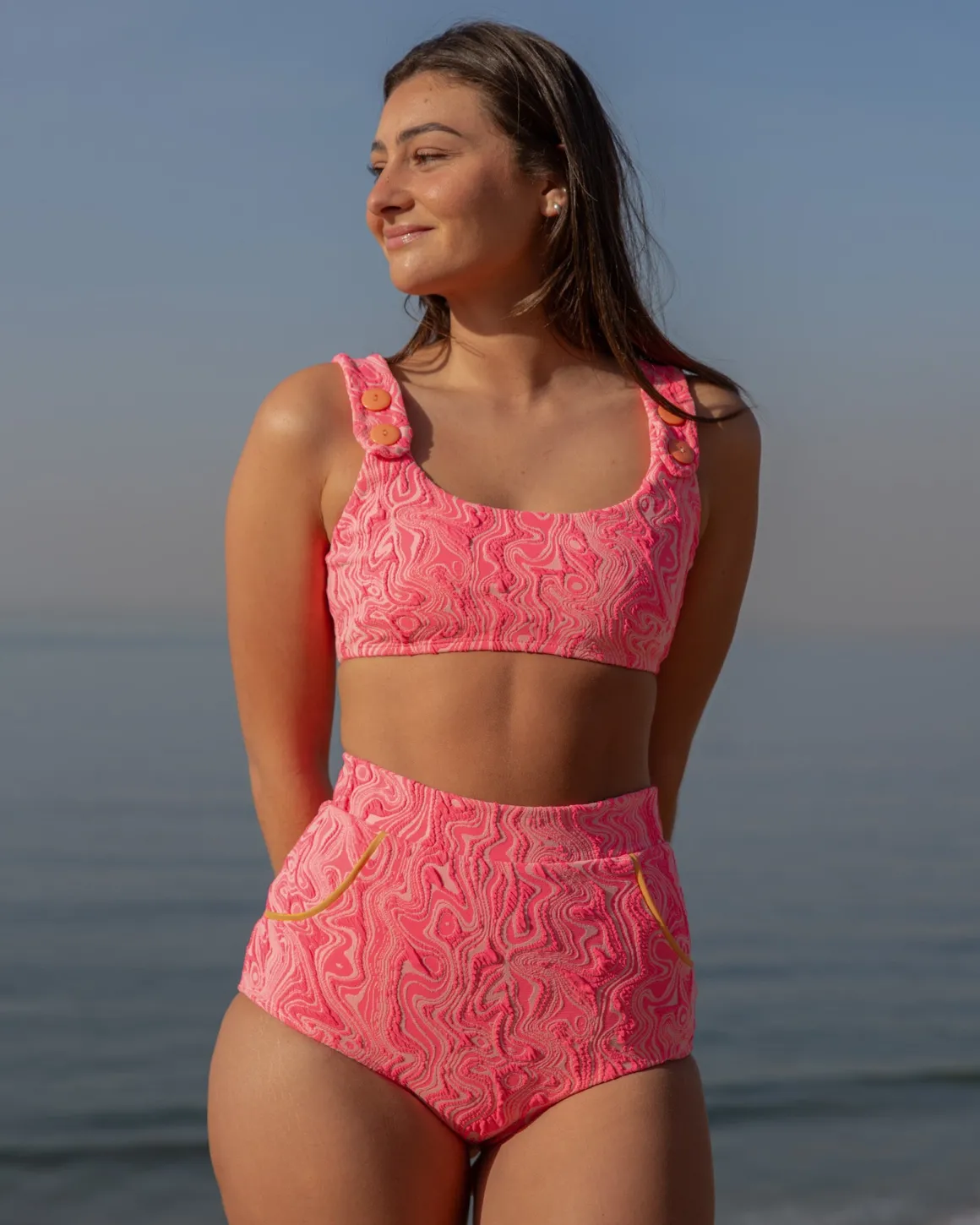 Georgia Bikini Top - Pink Glow
