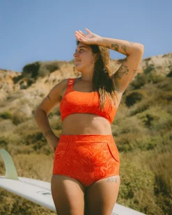 Georgia High Waist Bikini Bottom - Mandarina