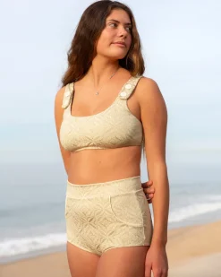 Georgia High Waist Bikini Bottom - Sandshell