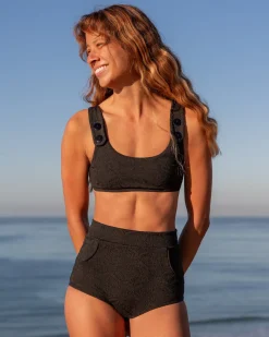 Georgia High Waist Bikini Bottom - Licorice