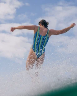 Naomi One Piece - Aqua Stripe