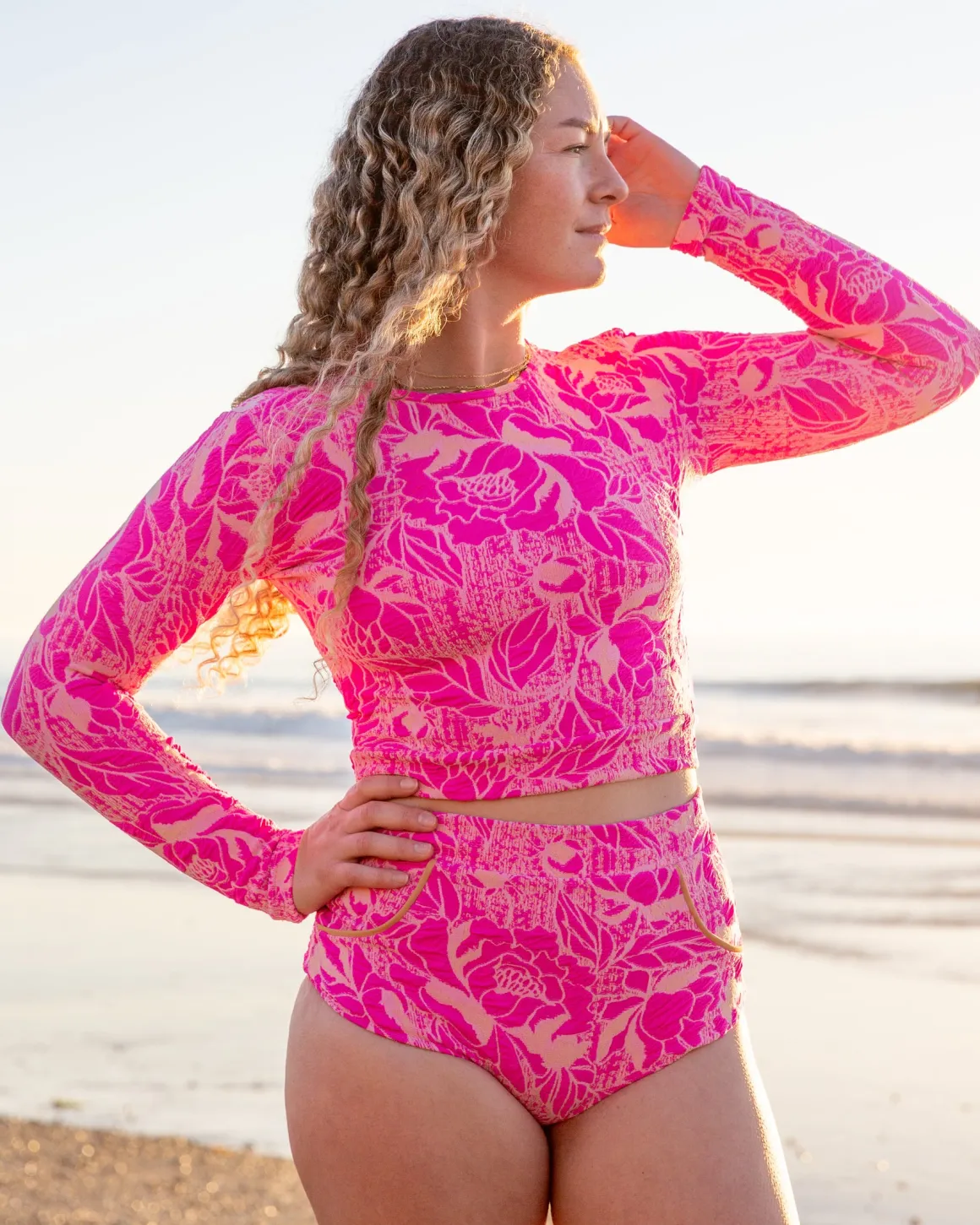 Palomar Crop Top Rashguard - Carmine