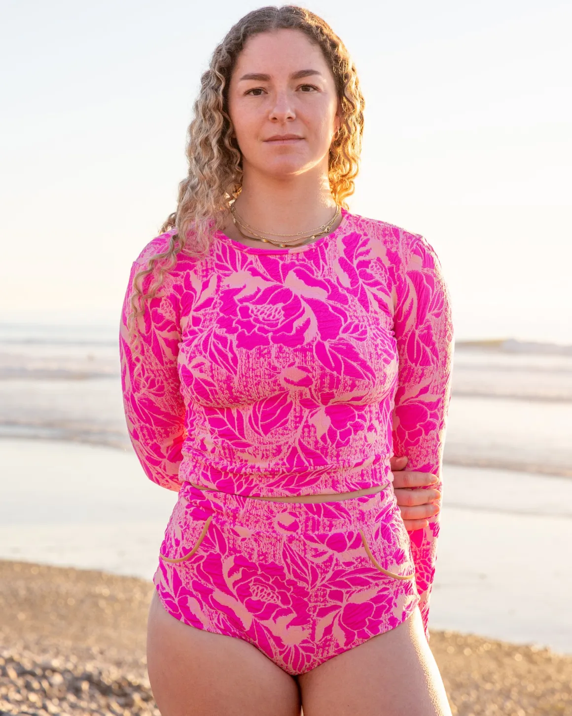 Palomar Crop Top Rashguard - Carmine
