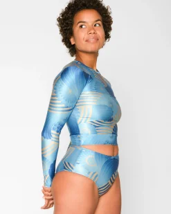 Palomar Crop Top Rashguard - Seaflower